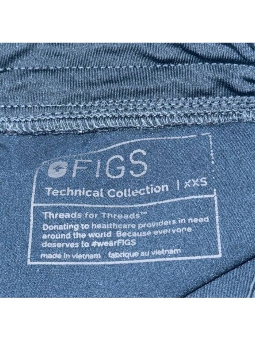 Figs Technical Collection Jogger Scrub Pants XXS Navy Blue Polyester Blend Elast - Picture 2 of 11